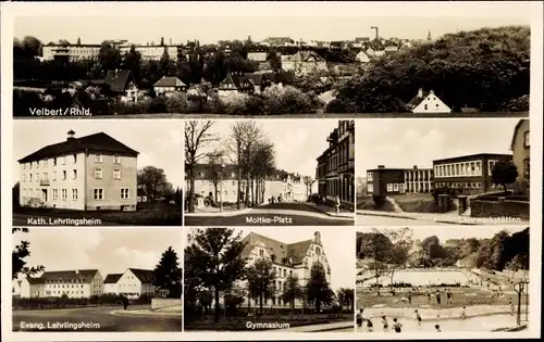 Ak Velbert, Kath. Lehrlingsheim, Gymnasium, Moltke Platz, Gesamtansicht