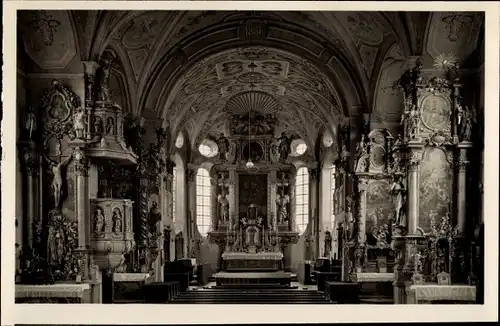 Ak Habach Oberbayern, Pfarr.Stiftskirche