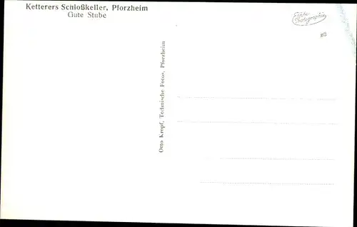 Ak Pforzheim im Schwarzwald, Ketterers Schlosskeller