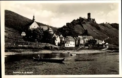 Ak Beilstein a. d. Mosel, Ruderer, Ort