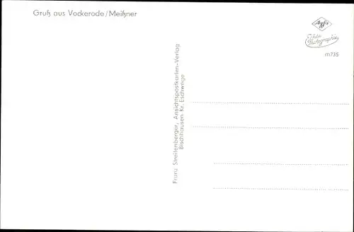 Ak Vockerode Meißner in Hessen, Panorama, Schwalbenthal, Kalbe