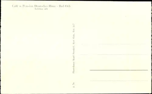 Ak Bad Orb in Hessen, Pension Deutsches Haus