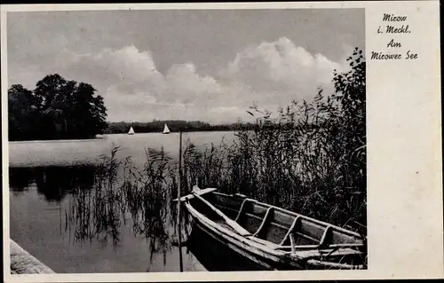 Ak Mirow Mecklenburgische Seenplatte, Mirower See, Ruderboot