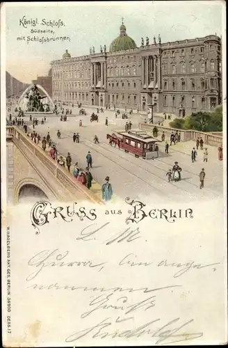 Litho Berlin Mitte, Königliches Schloss, Schlossbrunnen