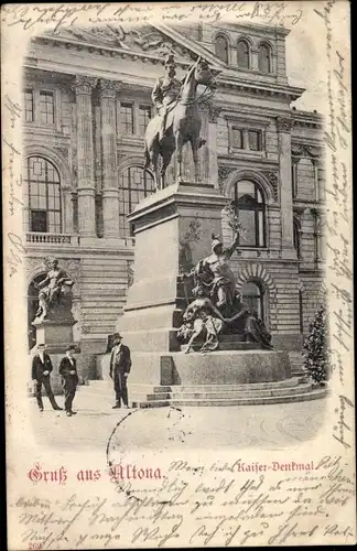 Ak Hamburg Altona, Kaiser-Denkmal