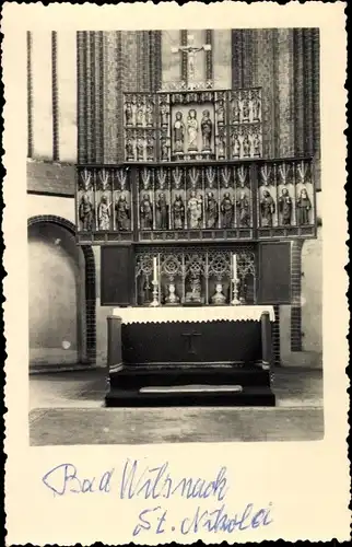 Foto Bad Wilsnack in der Prignitz, St. Nicolai, Inneres der Kirche, Altar
