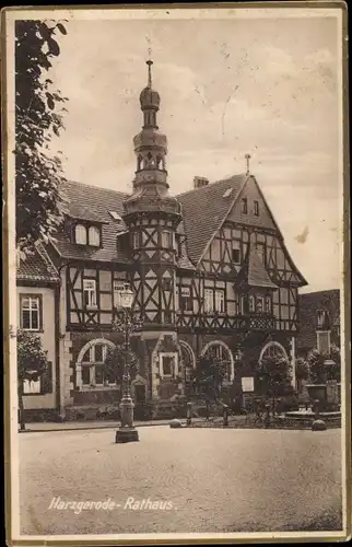 Ak Harzgerode am Harz, Rathaus