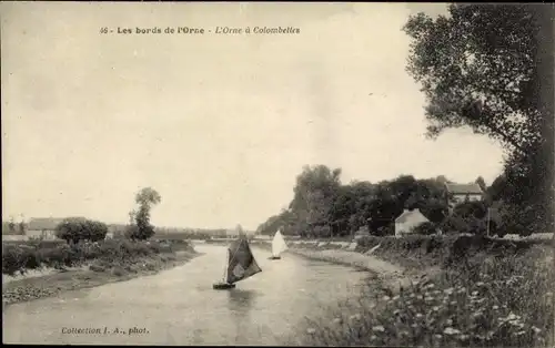 Ak Colombelles Calvados, Les bords de l'Orne