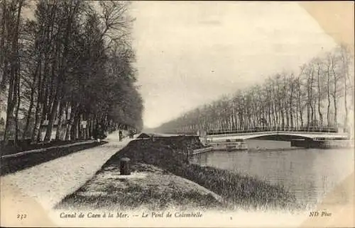 Ak Colombelles Calvados, Canal de Caen a la Mer, Le Pont