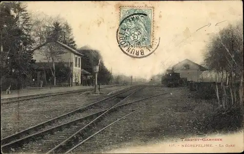 Ak Nègrepelisse Tarn et Garonne, La Gare