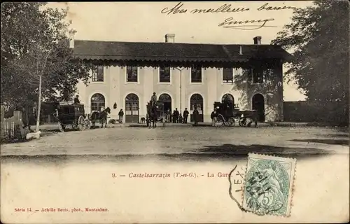 Ak Castelsarrasin Tarn et Garonne, La Gare