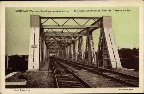 Ak Moissac Tarn et Garonne, Interieur du Nouveau Pont du Chemin de fer