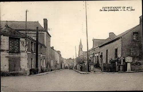 Ak Faye d’Anjou Maine et Loire, Rue Principale