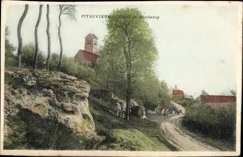 Ak Pithiviers Loiret, Route de Bondaroy