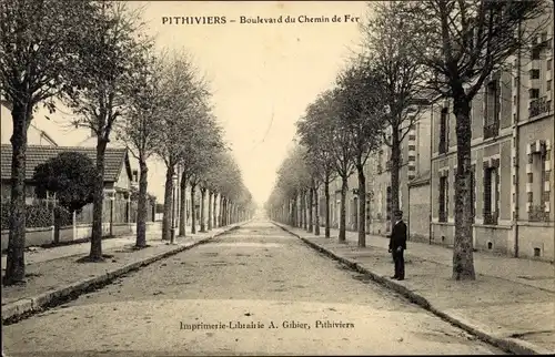 Ak Pithiviers Loiret, Boulevard du Chemin de Fer