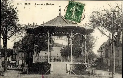 Ak Pithiviers Loiret, Kiosque a Musique