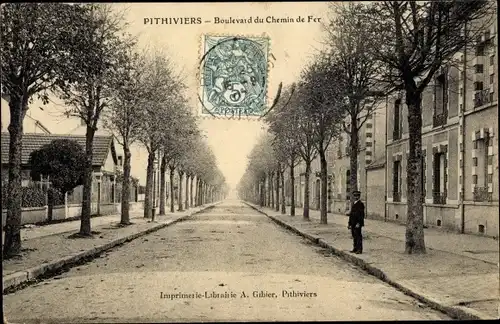 Ak Pithiviers Loiret, Boulevard du Chemin de Fer