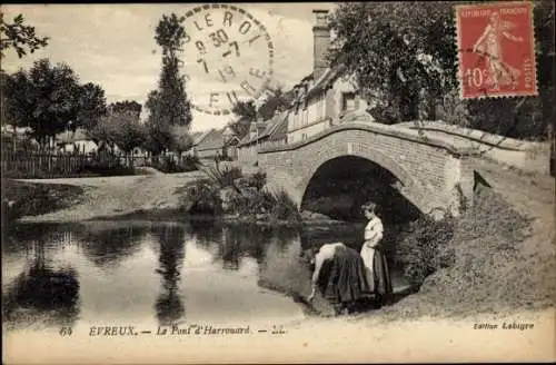 Ak Évreux Eure, Le Pont d'Harrouard