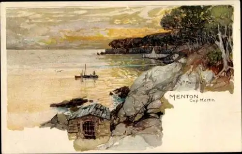 Künstler Litho Wielandt, Manuel, Menton Alpes Maritimes, Cap Martin