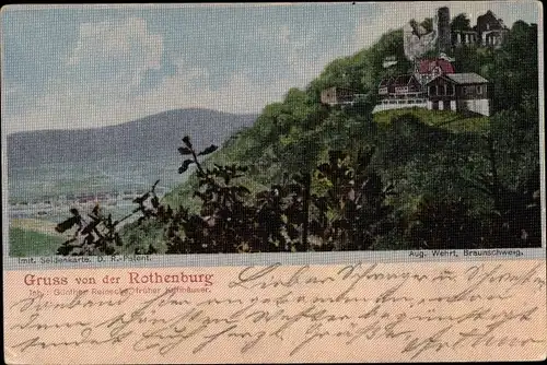 Ak Steinthaleben Kyffhäuserland in Thüringen, Gasthaus Ruine Rothenburg