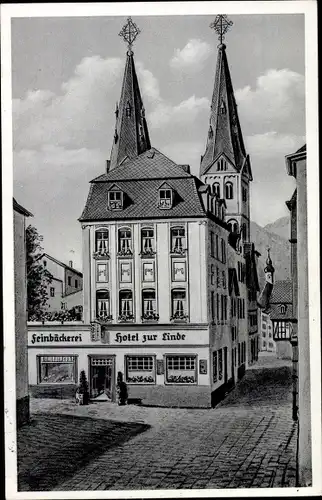 Ak Boppard am Rhein, Hotel zur Linde, Feinbäckerei