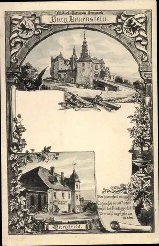 Ak Ludwigsstadt in Oberfranken, Burg Lauenstein, Burgfried