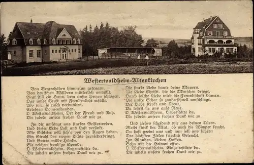 Ak Altenkirchen im Westerwald, Westerwaldheim, Gedicht