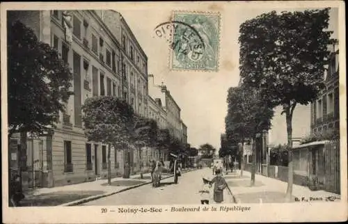 Ak Noisy le Sec Seine Saint Denis, Boulevard de la République