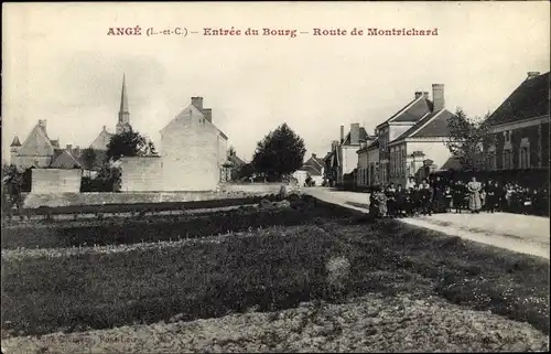 Ak Angé Loir et Cher, Entrée du Bourg, Route de Montrichard, Kinder