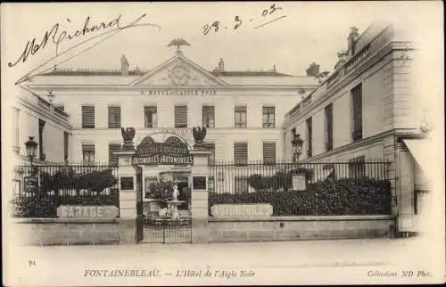 Ak Fontainebleau Seine et Marne, Hotel de l'Aigle Noir