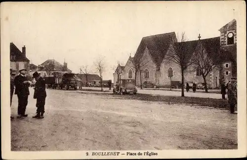 Ak Boulleret Cher, Place de l'Eglise