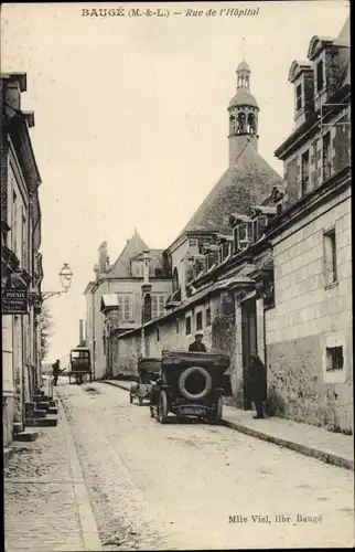 Ak Baugé Maine et Loire, Rue de l'Hopital