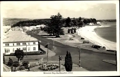 Foto Ak Auckland Neuseeland, Mission Bay, Straßenpartie, Strand