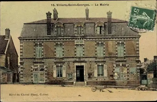 Ak Villiers-Saint-Georges Seine et Marne, La Mairie