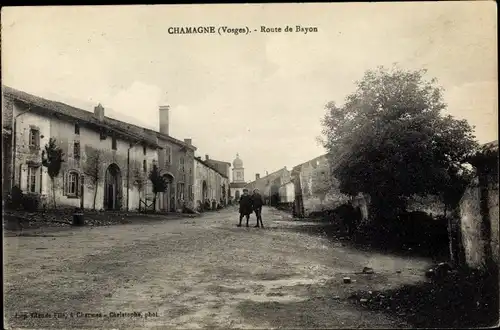 Ak Chamagne Vosges, Route de Bayon