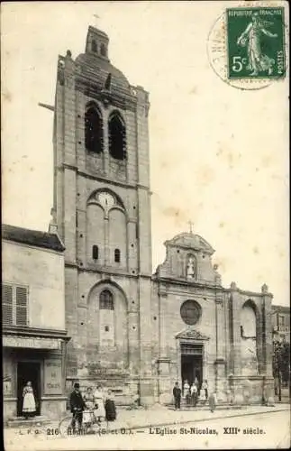 Ak Houilles Yvelines, L'Eglise Saint Nicolas