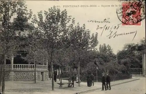 Ak Fontenay sous Bois Val de Marne, Square