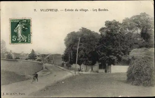 Ak Villepreux Yvelines, Entree du Village, Les Bordes