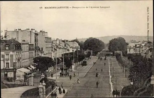 Ak Maisons Laffitte Yvelines, Perspective de l'Avenue Longueil