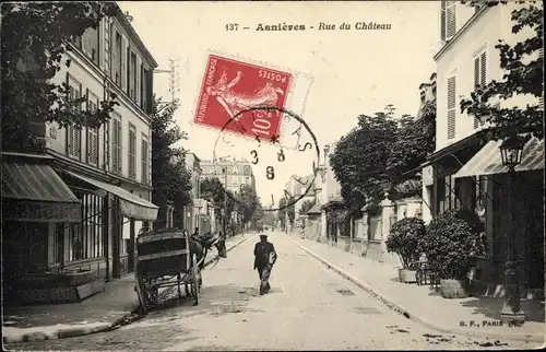 Ak Asnières sur Seine Hauts-de-Seine, Rue du Château