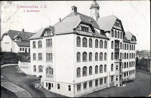 Ak Crimmitschau in Sachsen, 2. Bezirksschule