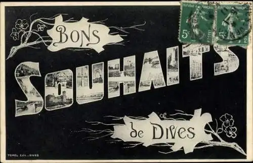 Buchstaben Ak Dives Calvados, Souvenir