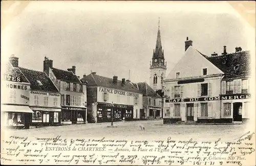 Ak Chartres Eure et Loir, Auneau la Place de Marche