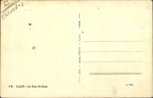 Ak Caen Calvados, La Rue Saint Jean