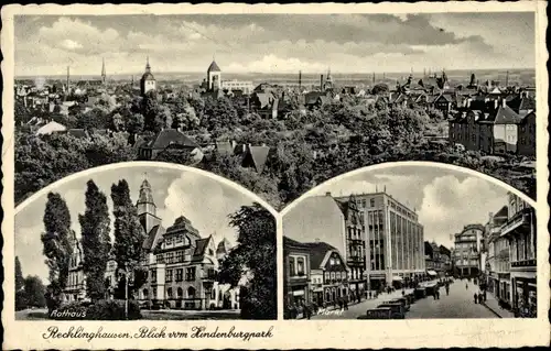 Ak Recklinghausen im Ruhrgebiet, Blick vom Hindenburgpark, Blick auf den Ort