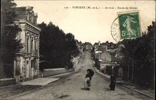 Ak Vihiers Maine et Loire, Arrivee, Route de Cholet