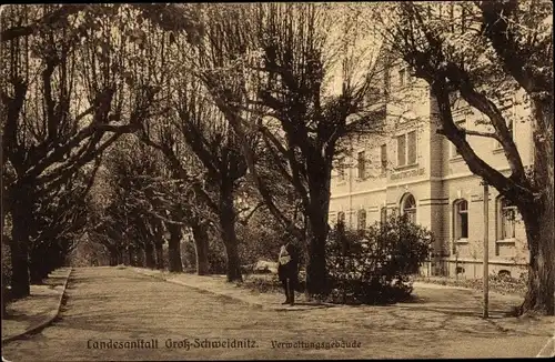 Ak Großschweidnitz in Sachsen, Verwaltungsgebäude der Landesanstalt