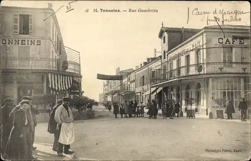 Ak Tonneins Lot et Garonne, Rue Gambetta