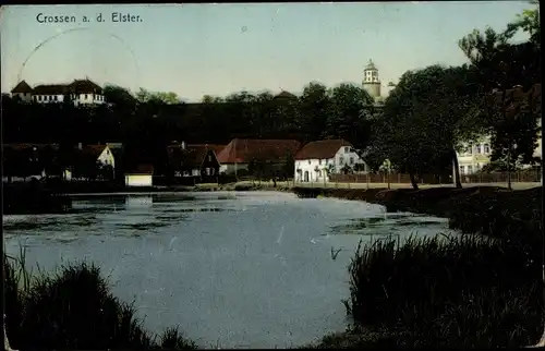 Ak Crossen an der Elster, Blick auf den Ort