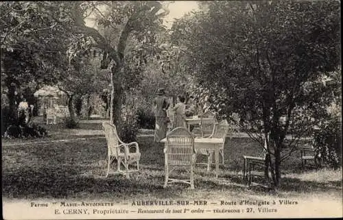 Ak Auberville Calvados, Ferme Marie Antoinette, Route d'Houlgate a Villers